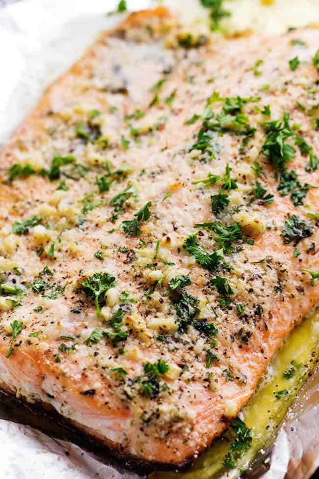 Baked Parmesan Garlic Herb Salmon in foil | The Recipe Critic