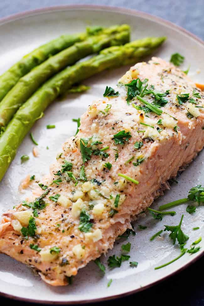 Baked Parmesan Garlic Herb Salmon in foil | The Recipe Critic