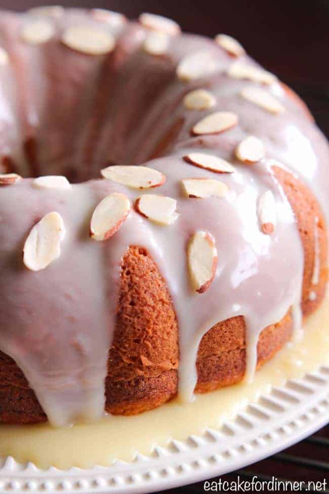 Banana Pudding Cake on a white plate.