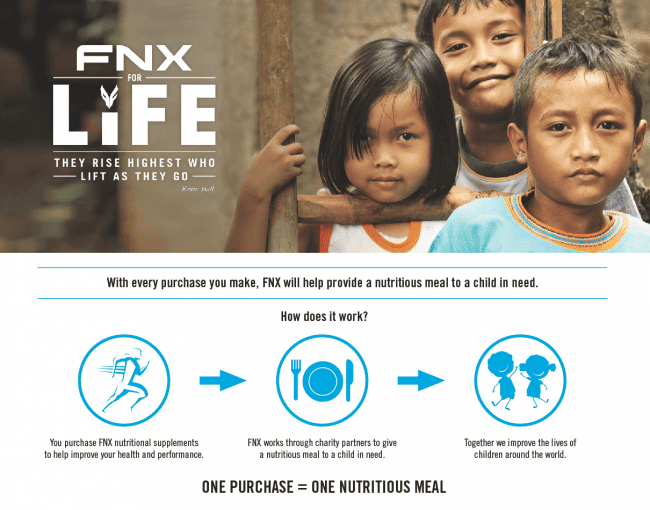 Image showing children in need and how buying FNX Nutritional products can help those in need.  