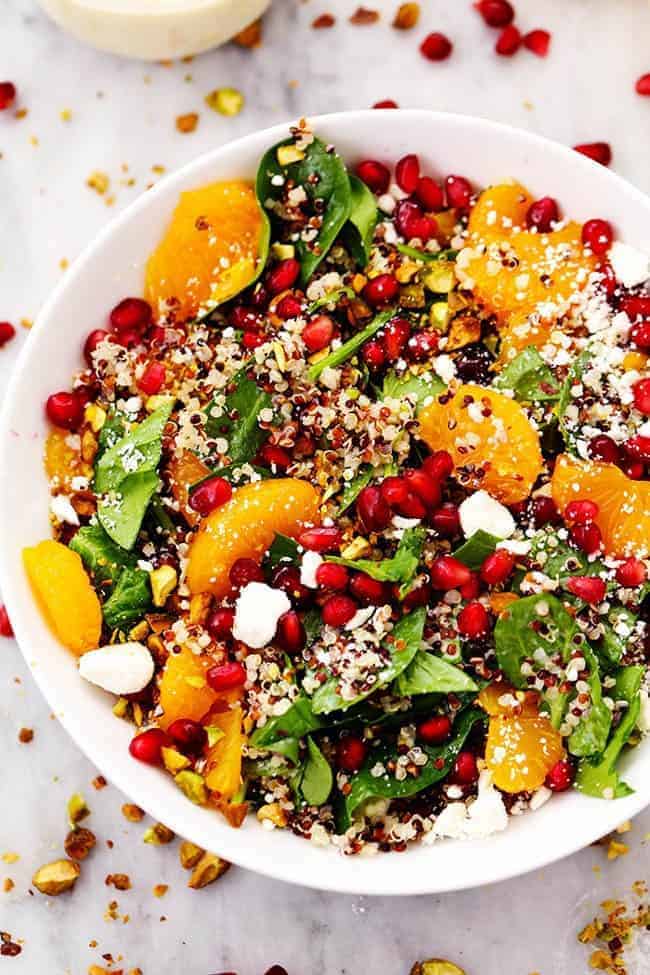 Winter Pomegranate Orange Quinoa Salad with Creamy Lemon Greek Yogurt Dressing - 16