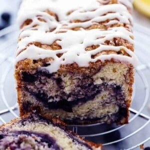 Blueberry Pie Muffin Bread with a Lemon Glaze - 87