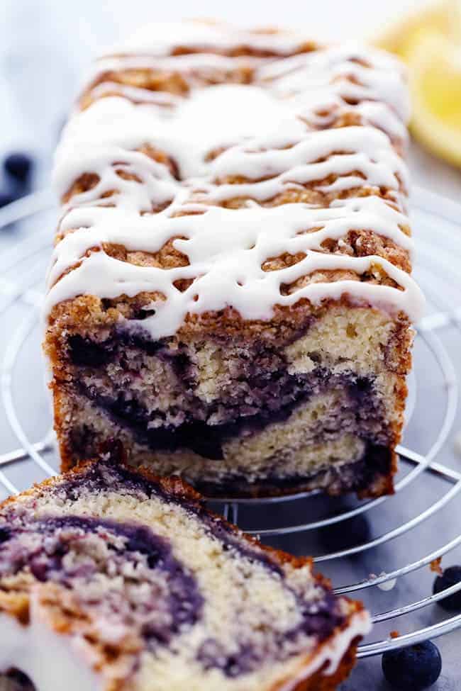 Blueberry Pie Muffin Bread with a Lemon Glaze - 55