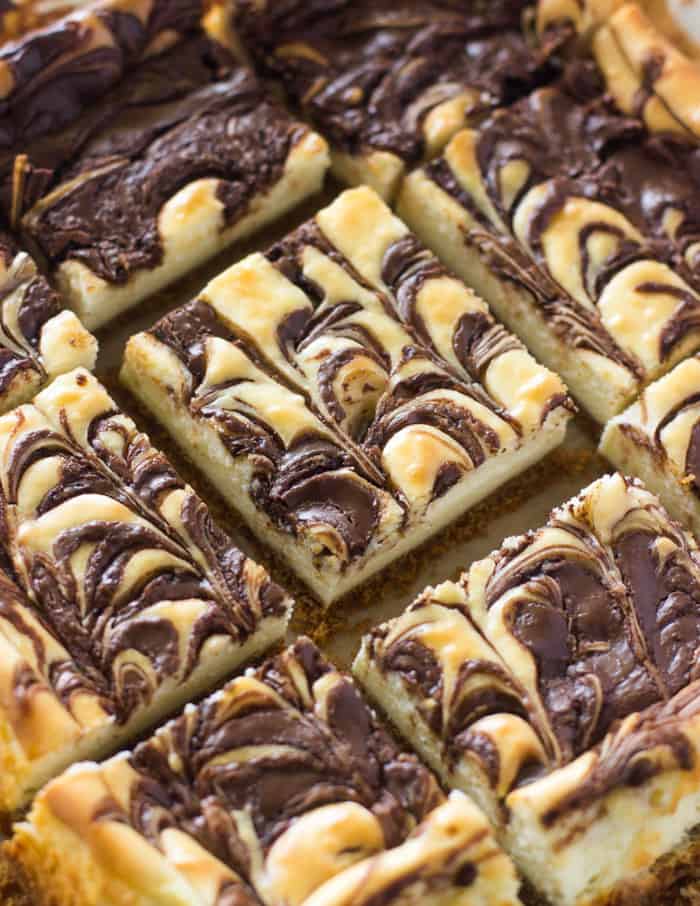 Nutella Swirl Cheesecake Bars  The Recipe Critic