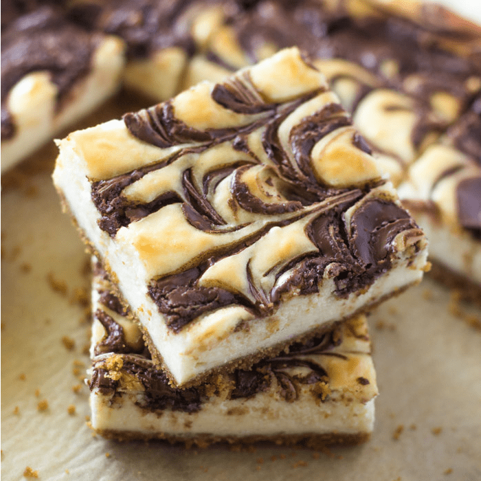 Nutella Swirl Cheesecake Bars - 50