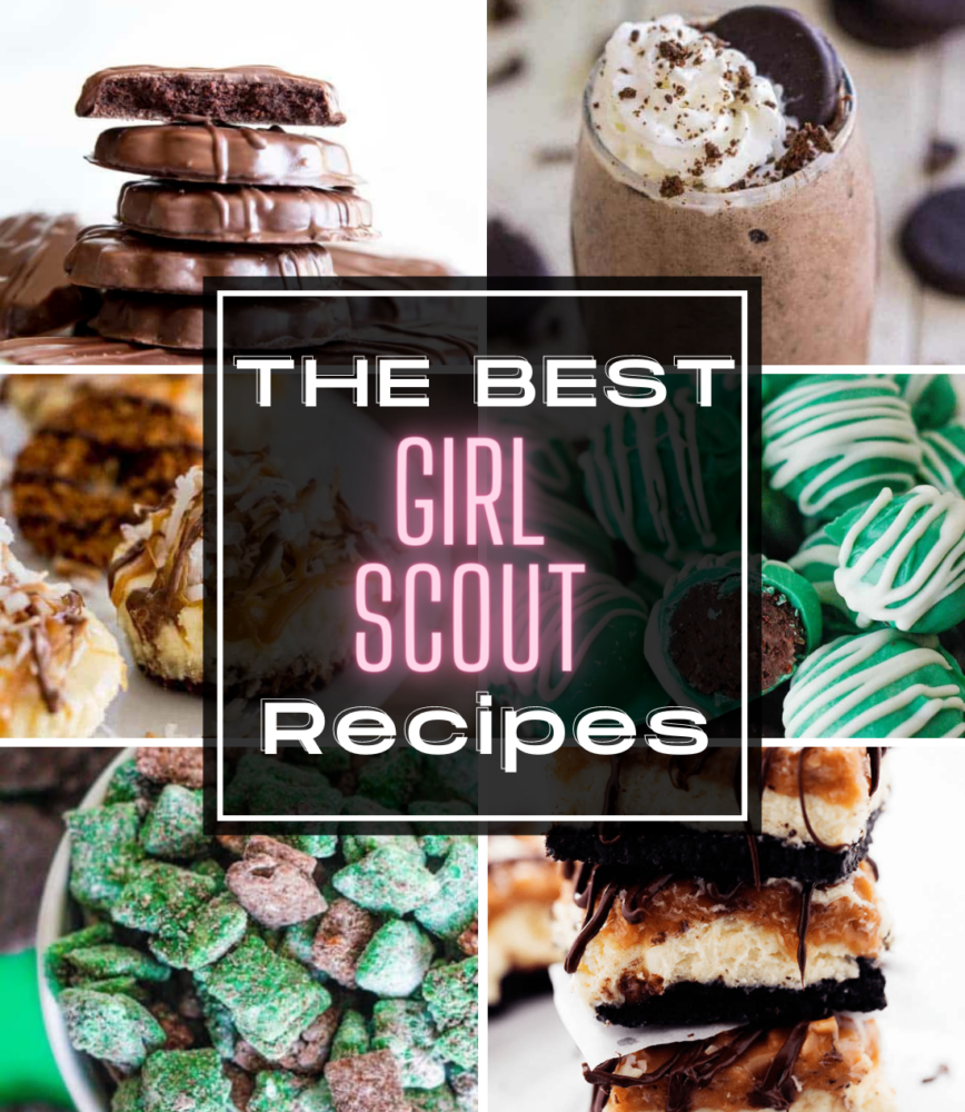 A collage of 6 pictures of girl scout recipes. 