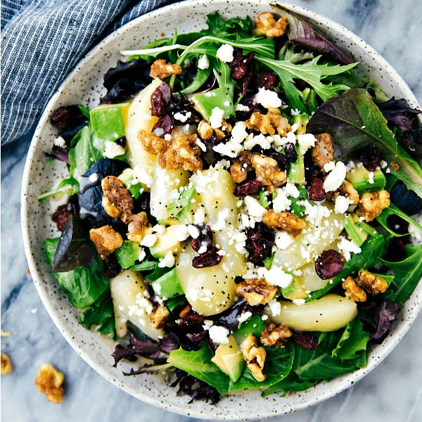 Candied Walnut and Pear Salad with a Lemon Poppyseed Dressing - 10