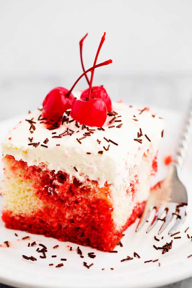 Cherry Jello Coke Poke Cake | The Recipe Critic