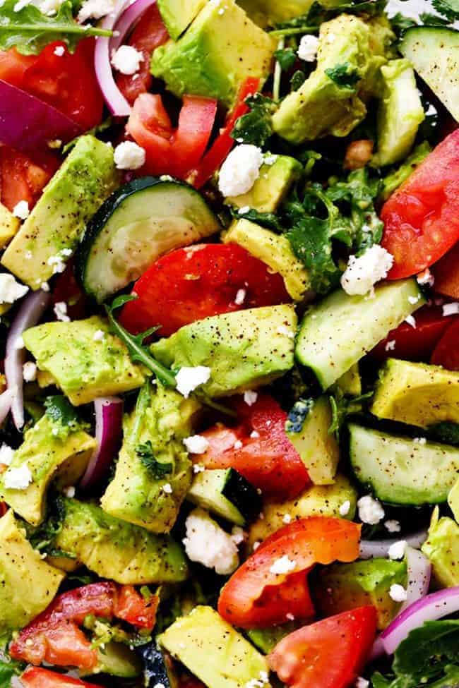 Avocado, Tomato and Cucumber Arugula Salad | The Recipe Critic