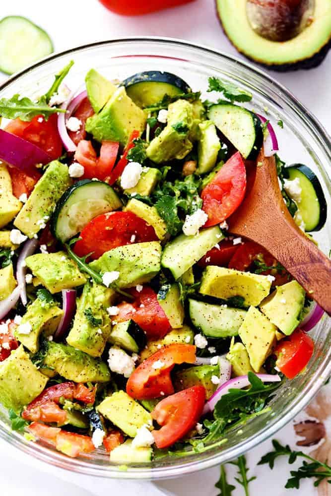Avocado, Tomato and Cucumber Arugula Salad | The Recipe Critic