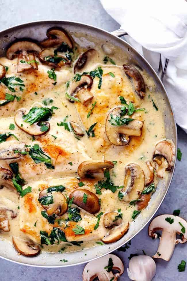 Creamy Parmesan Garlic Mushroom Chicken | The Recipe Critic