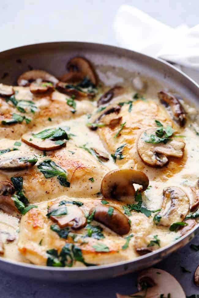 Creamy Parmesan Garlic Mushroom Chicken