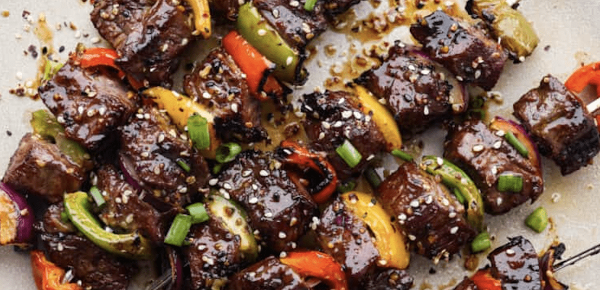 Grilled Asian Garlic Steak Skewers