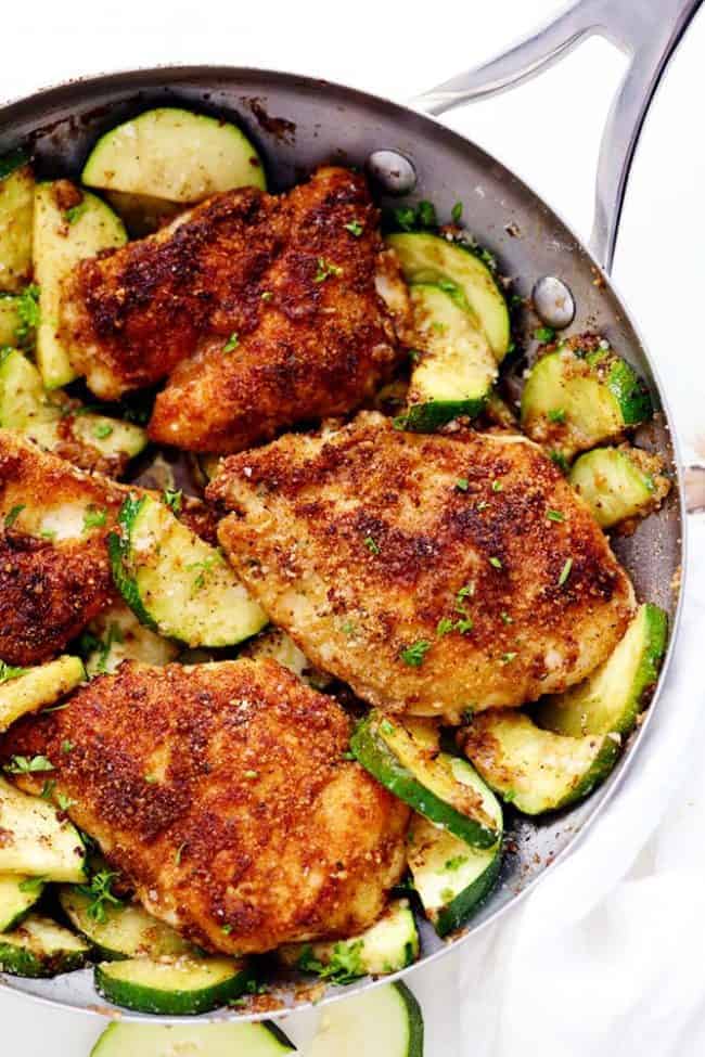 Crispy Parmesan Garlic Chicken With Zucchini The Recipe Critic