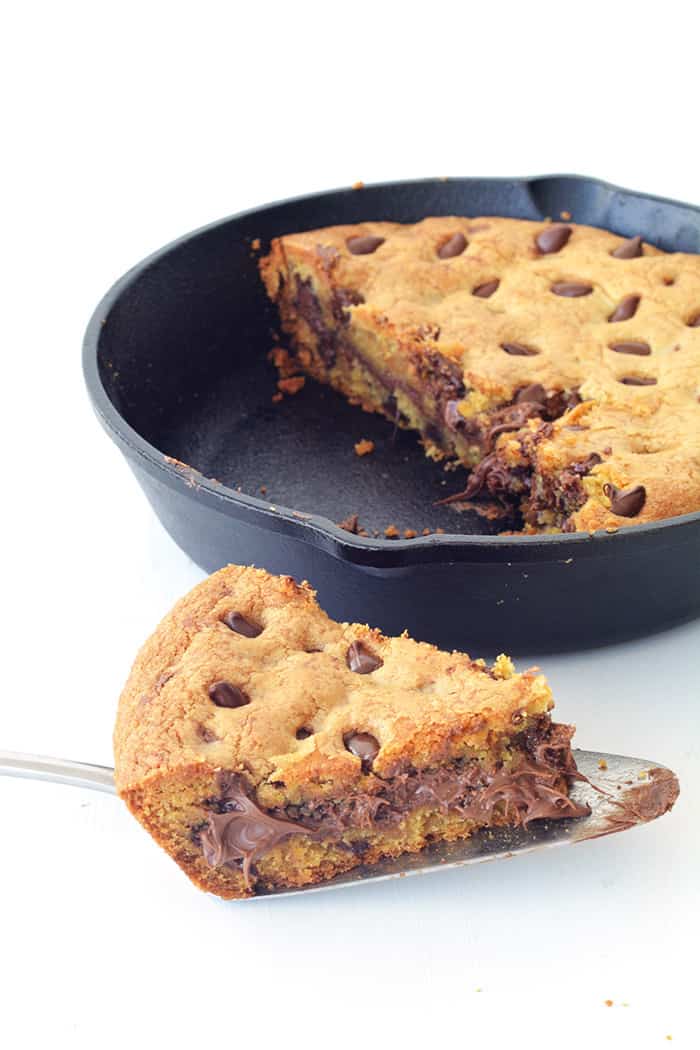 Nutella Stuffed Skillet Cookie - Sweetest Menu