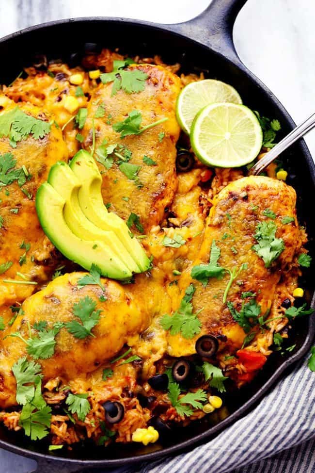 Cheesy Fiesta Chicken and Rice Skillet - 34