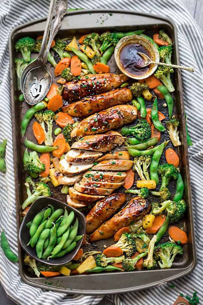 Sheet Pan Teriyaki Chicken with Vegetables is a delicious weeknight meal made entirely in one pan. Best of all, the sweet and savory sauce is so easy to make and so much better than takeout!