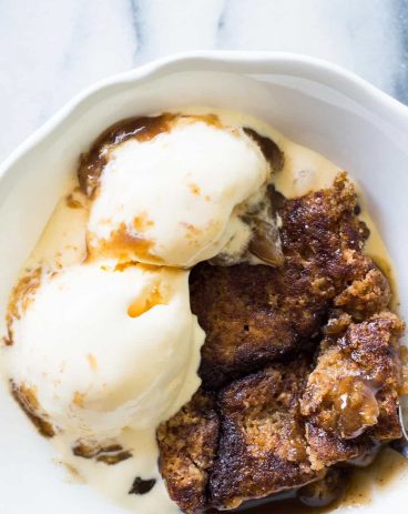 Snickerdoodle Cobbler. This fun Fall dessert is loaded with cinnamon and creates it's own caramel sauce while it bakes!