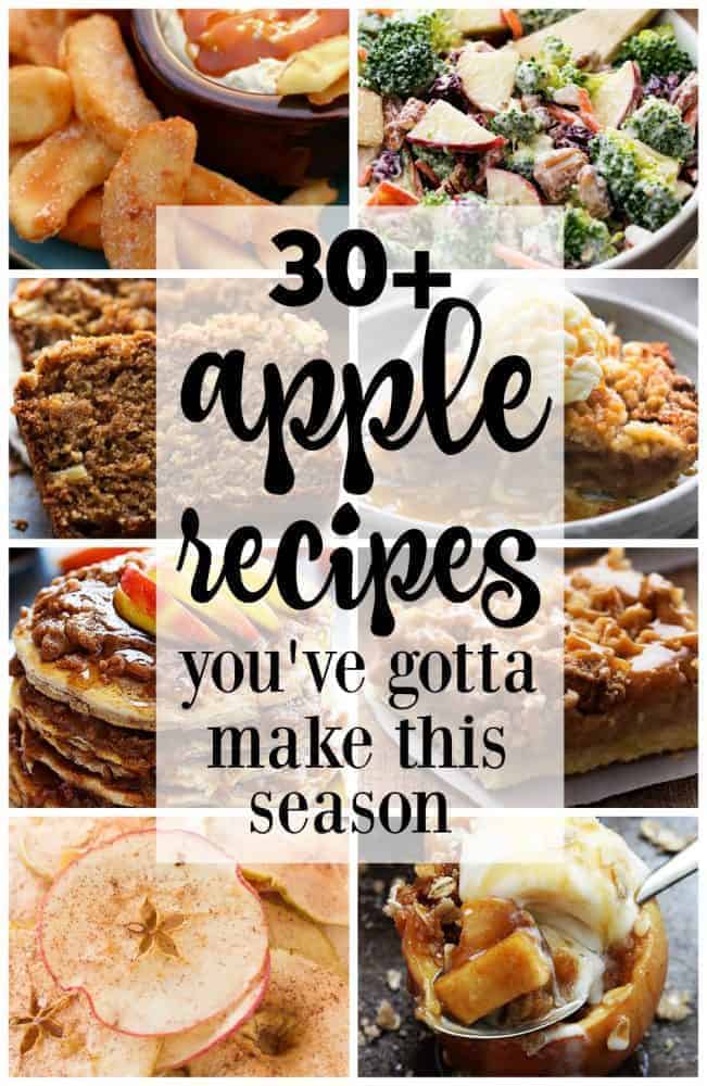 Collage of apple recipes. 