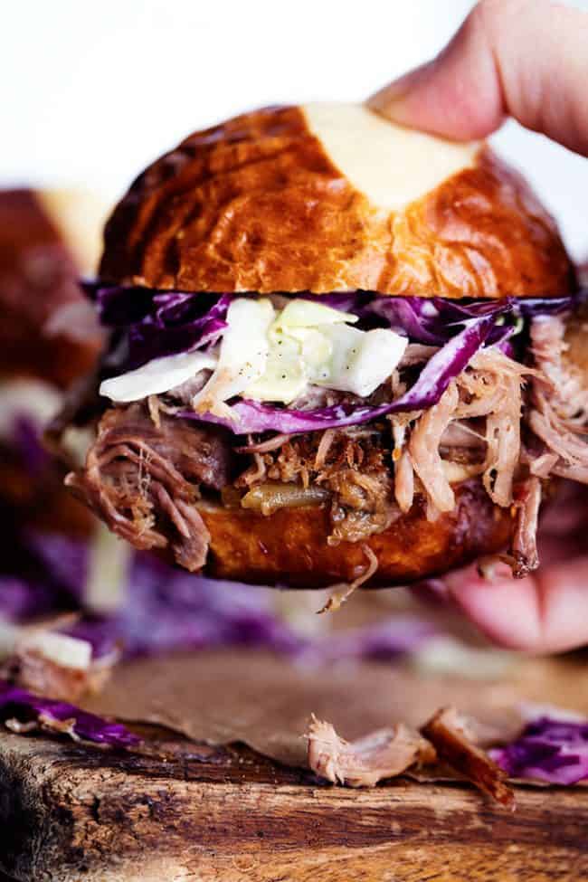 Slow Cooker Sweet Carolina Pulled Pork Sliders - 50