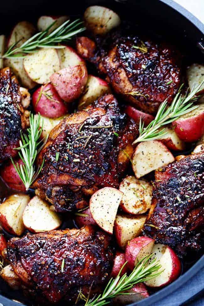 Glazed Honey Balsamic Chicken with Potatoes - 77