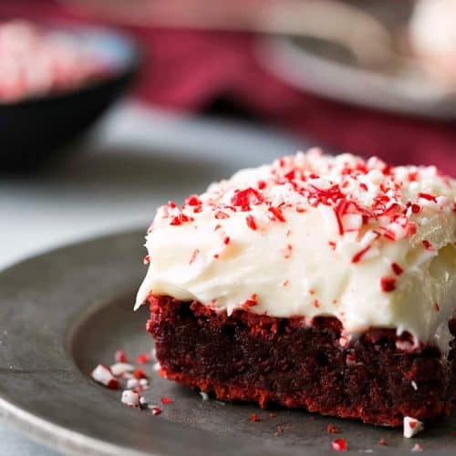 Red Velvet Peppermint Brownies with Peppermint Cream Cheese Frosting ...