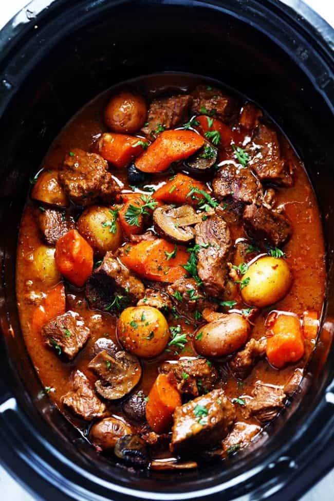 THE BEST BEEF STEW IN THE CROCKPOT