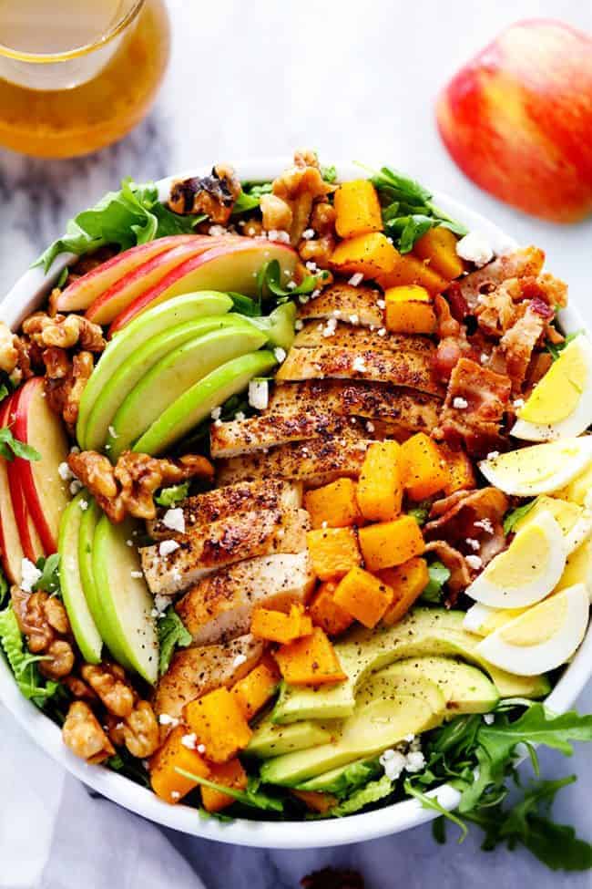 Harvest Cobb Chicken Salad with a Honey Apple Cider