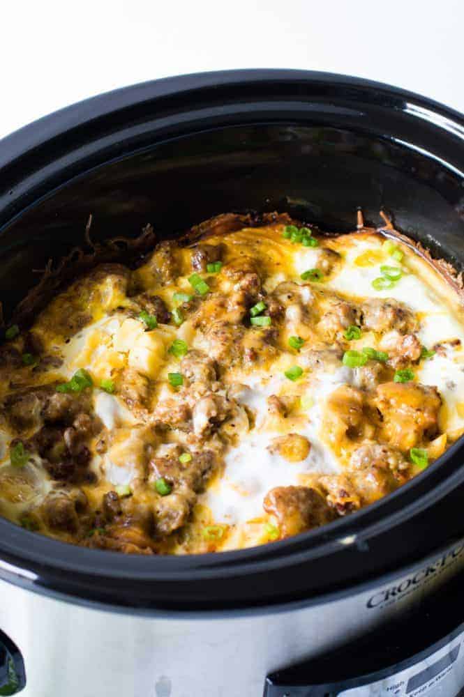 Breakfast casserole and the slow cooker cooking.
