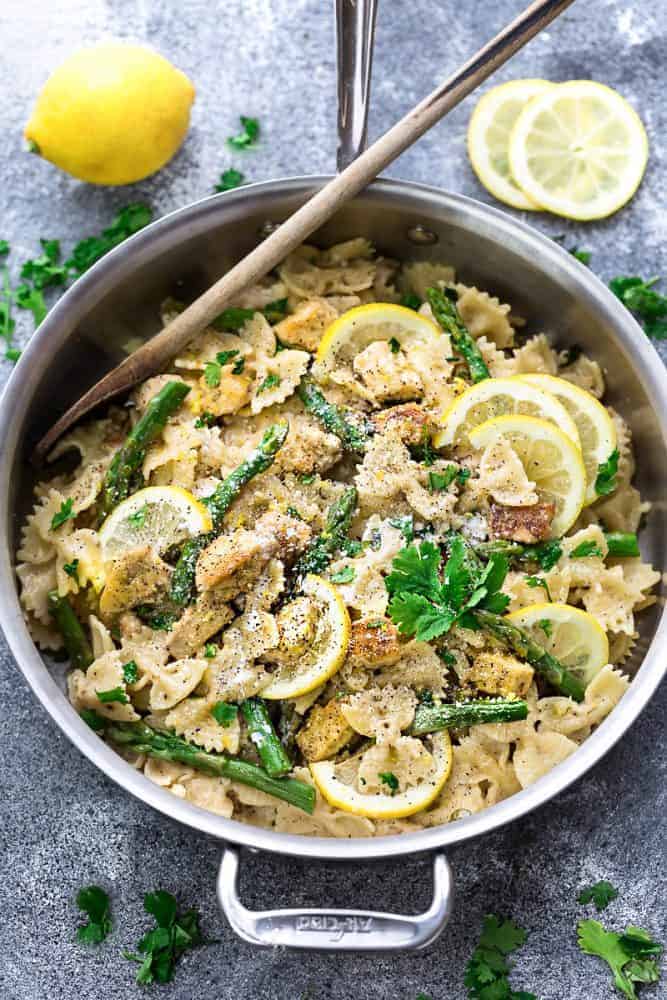 Lemon Garlic Chicken Asparagus Pasta | Recipe Ocean