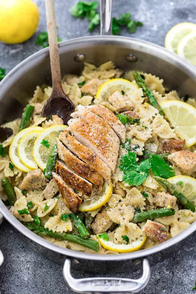 Lemon Garlic Chicken Asparagus Pasta - 55