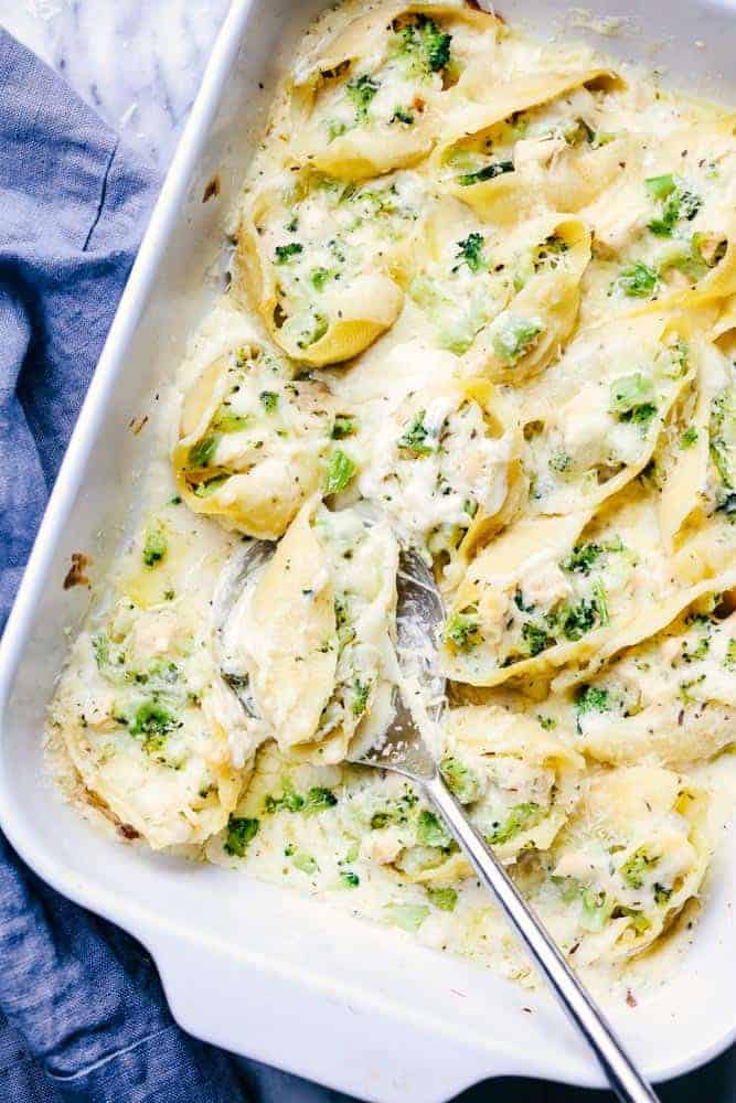 Chicken Broccoli Garlic Alfredo Shells - 40