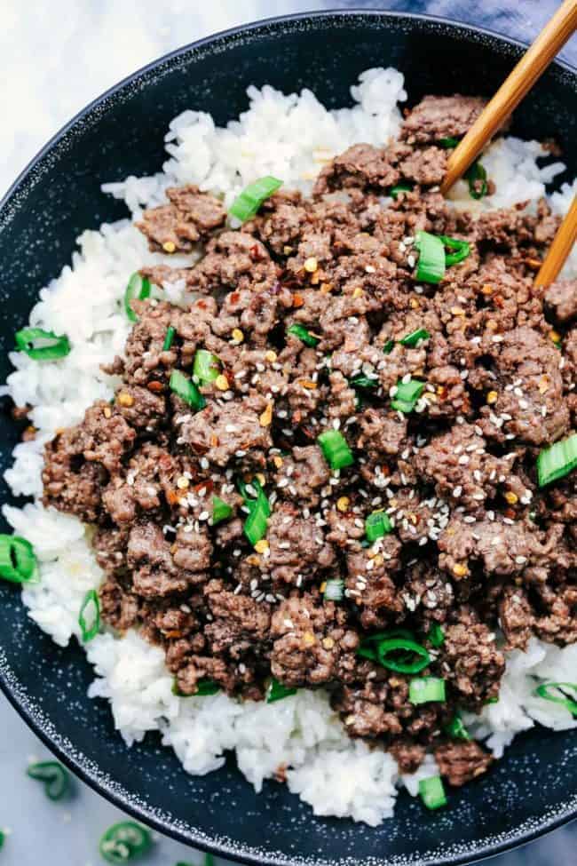 Korean Ground Beef and Rice Bowls - 78