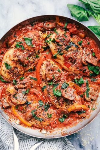 Creamy Skillet Chicken Cacciatore Recipe | The Recipe Critic