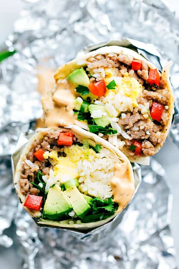 Breakfast Sausage Avocado Burritos - 86