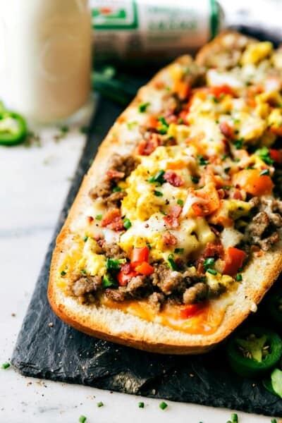 Sausage Stuffed French Bread Boats 