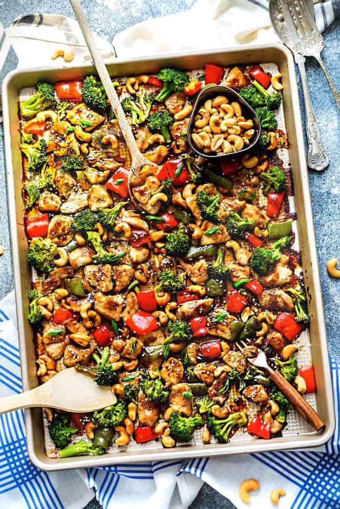 Quick and Easy Sheet Pan Cashew Chicken