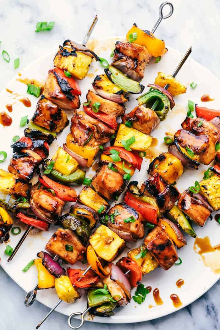 Hawaiian Teriyaki Chicken Skewers