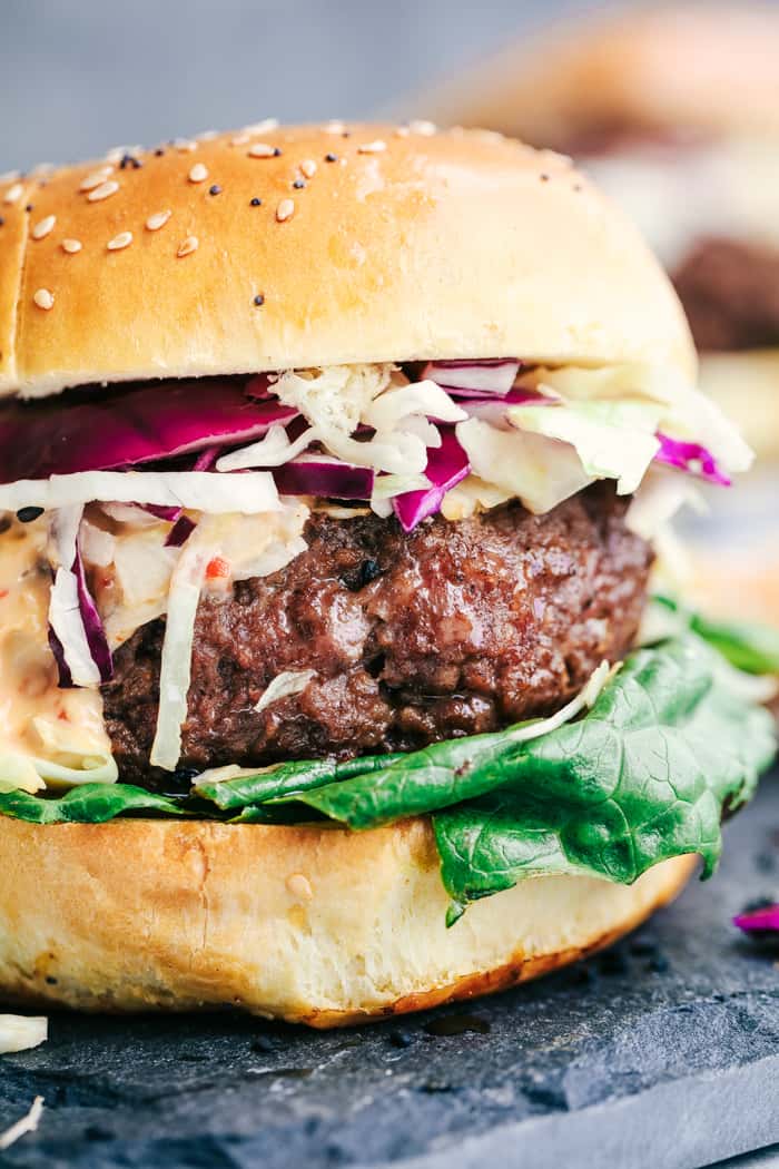 Asian Barbecue Burgers with Sweet Chili Lime Mayo 
