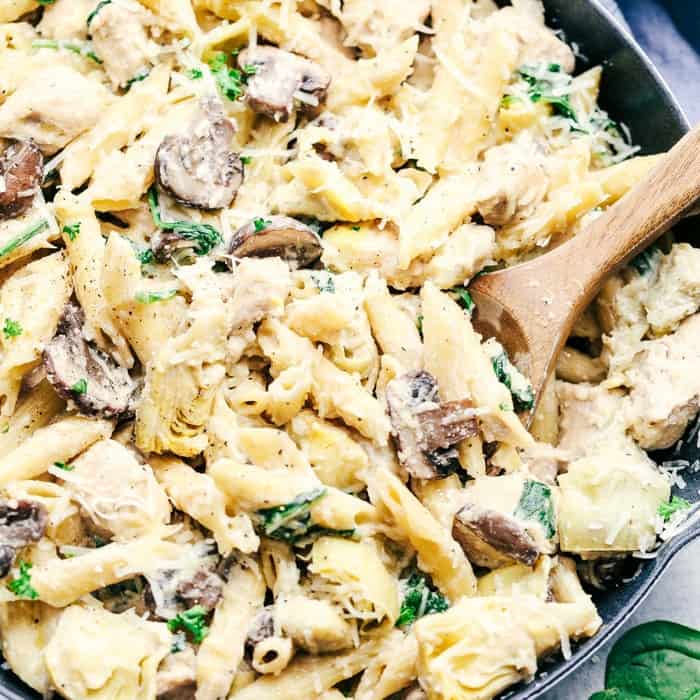 One Pot Creamy Spinach Mushroom Artichoke Chicken - 96