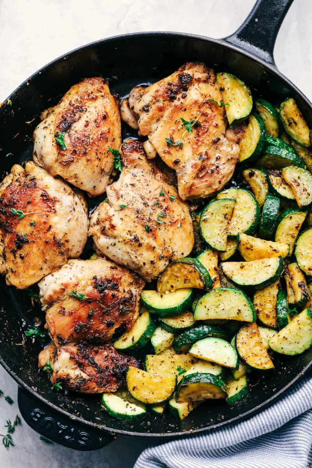 Buttery Garlic Herb Chicken with Zucchini