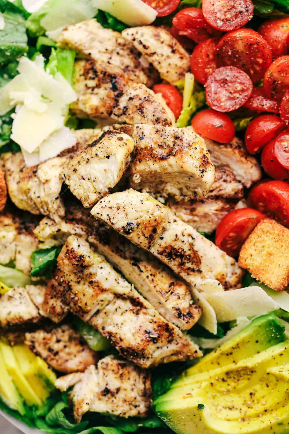 Grilled Chicken Caesar Avocado Salad - 86