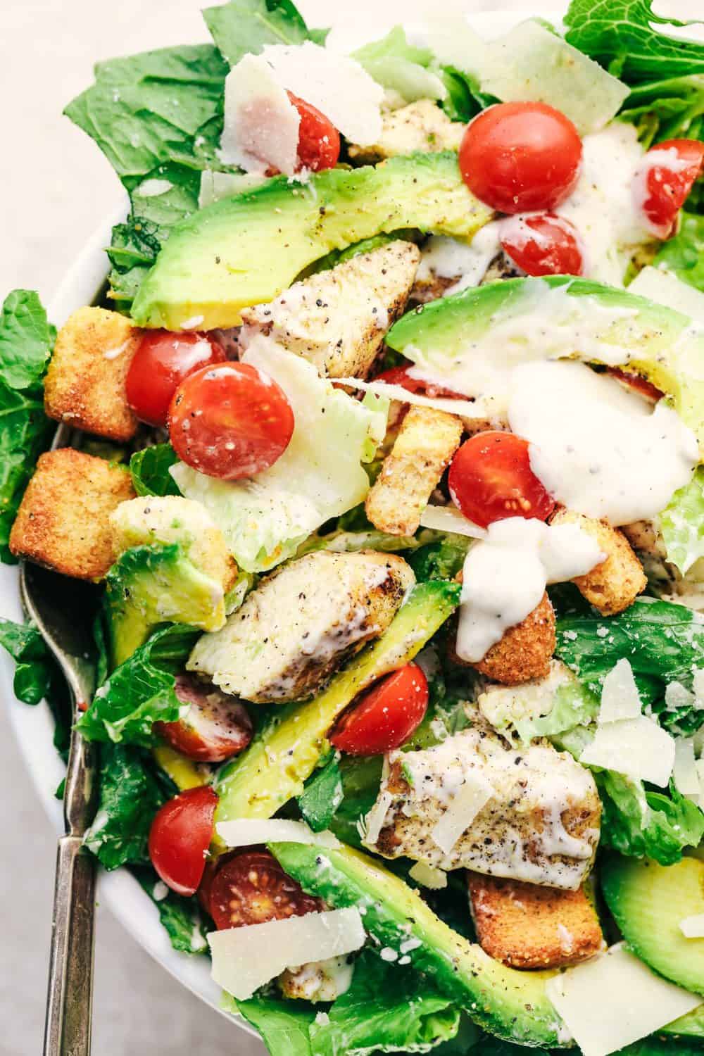Avocado Chicken Caesar Salad