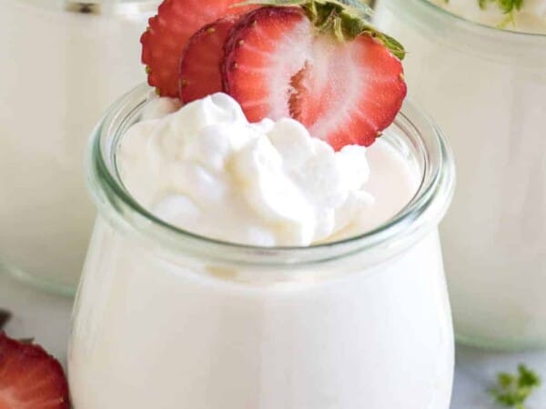 Coconut Mousse.  This fluffy coconut mousse comes together quick and easy and is loaded with cold coconut flavor!  Top with your favorite toppings and it's the perfect summer dessert!