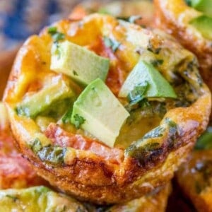 Southwestern Avocado Egg Muffins have all the delicious flavors of a southwestern omelet made in a muffin tin.