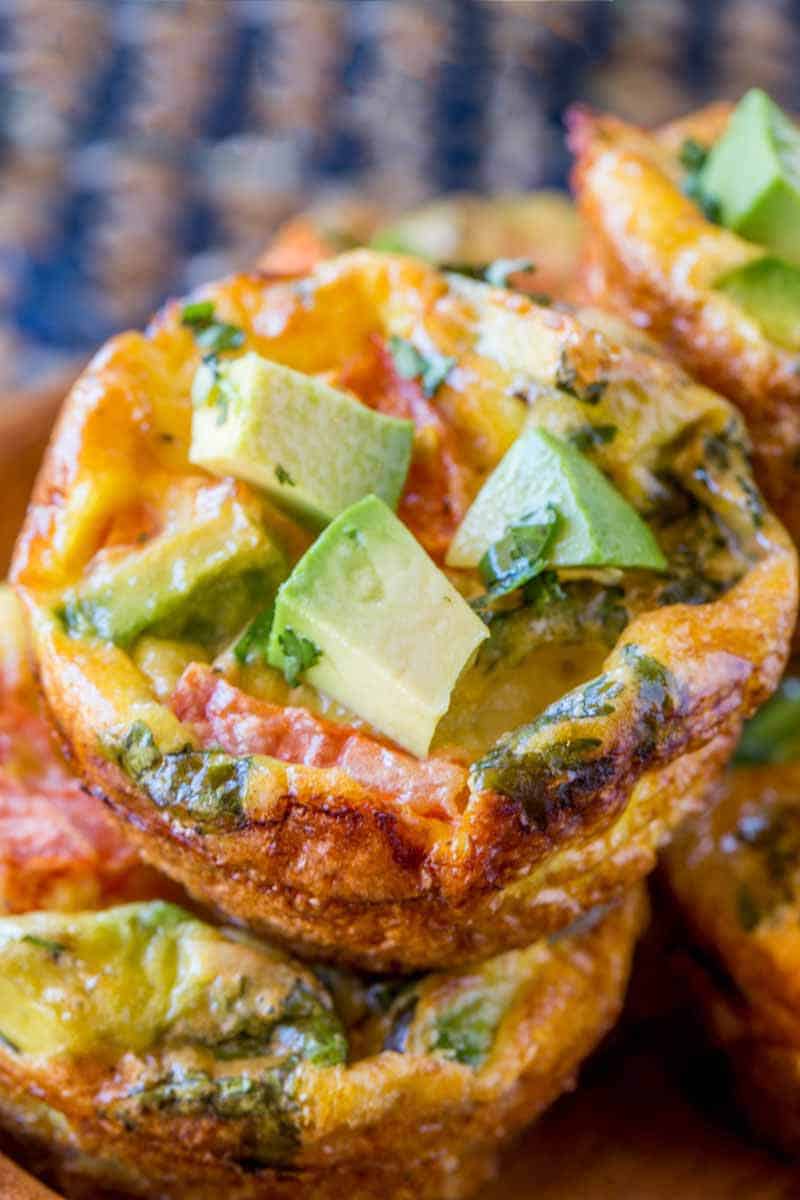 Southwestern Avocado Egg Muffins in a stack.