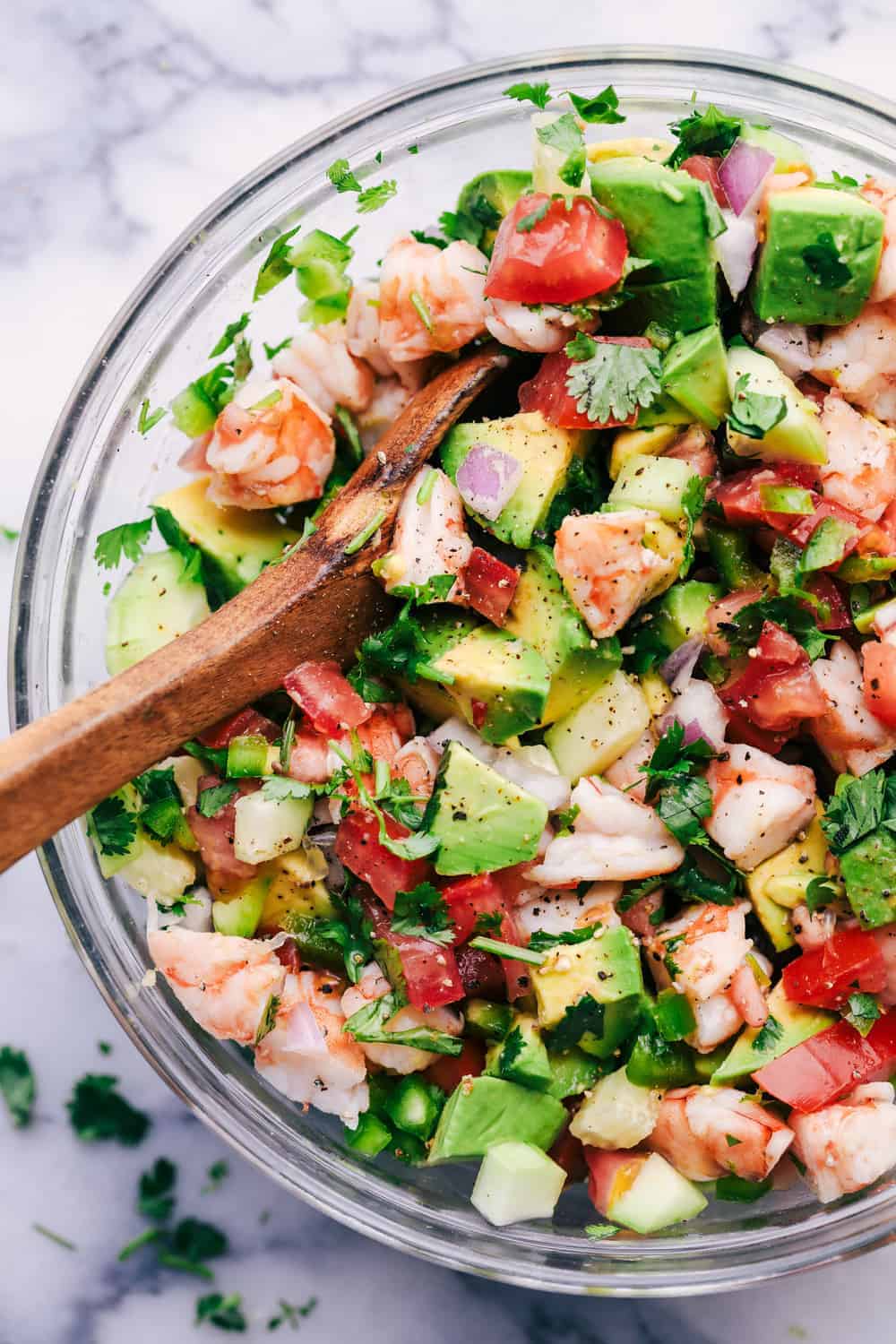 Fresh shrimp, scallops, cilantro, chopped tomatoes, celery, green. How To Make Shrimp Ceviche Recipe . Avocado Shrimp Ceviche | The Recipe Critic