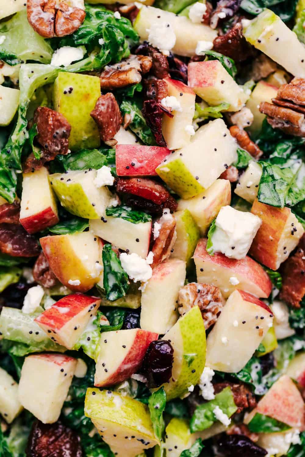 Autumn Chopped Salad with Creamy Poppyseed Dressing close up