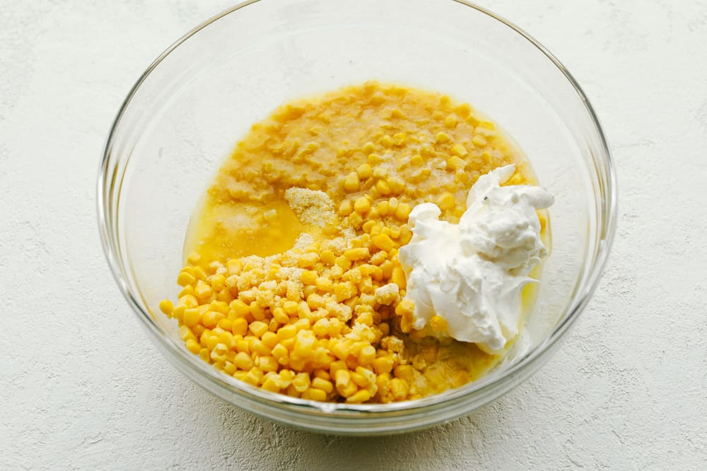 Corn pudding (also called pudding corn, puddin' corn, hoppy glop, or spoonbread) is a creamy culinary dish prepared from stewed corn, water, any of various thickening agents, and optional additional flavoring or texturing ingredients. 4 Ingredient Corn Pudding - Jiffy Corn Casserole Recipe Only 5 Ingredients The Recipe Critic