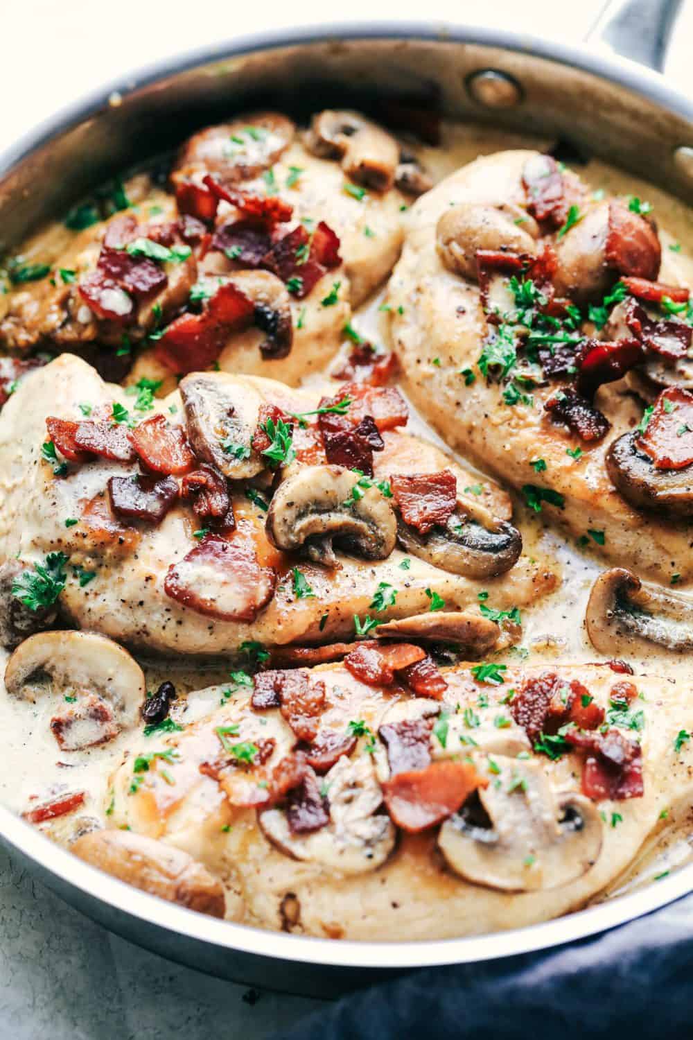 Creamy Balsamic Mushroom Bacon Chicken The Recipe Critic